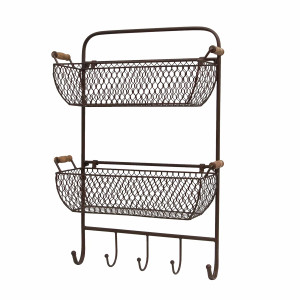 Forrester Vintage Wall Organiser Hook Rack, a functional storage piece for household organisation